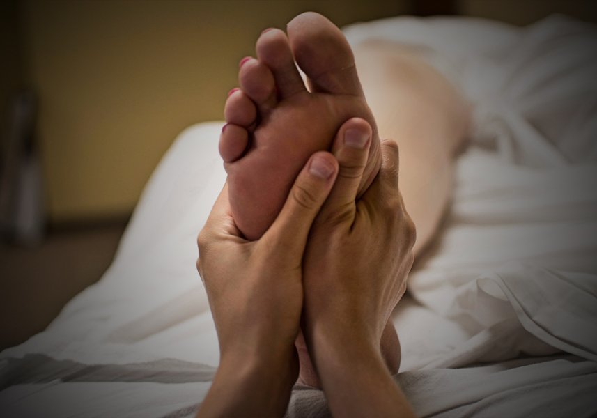 Fuß-massage, Hände, Reflexzonen